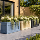 Customisable framed wooden trough planter - planted colour options