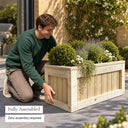 Customisable framed wooden trough planter - fully assembled