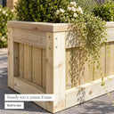 Customisable framed wooden trough planter - profile and joinery