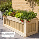 Customisable framed wooden trough planter - pet and food safe
