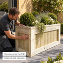 Customisable framed wooden trough planter - handmade in the UK