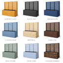 Customisable wooden trough planter with trellis - colour chart