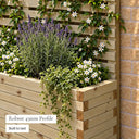 Customisable wooden trough planter with trellis - 45mm profile and joinery