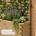 Customisable wooden trough planter with trellis - pressure treated