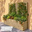 Customisable wooden trough planter with trellis - pet and food safe