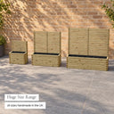 Customisable wooden trough planter with trellis - size range