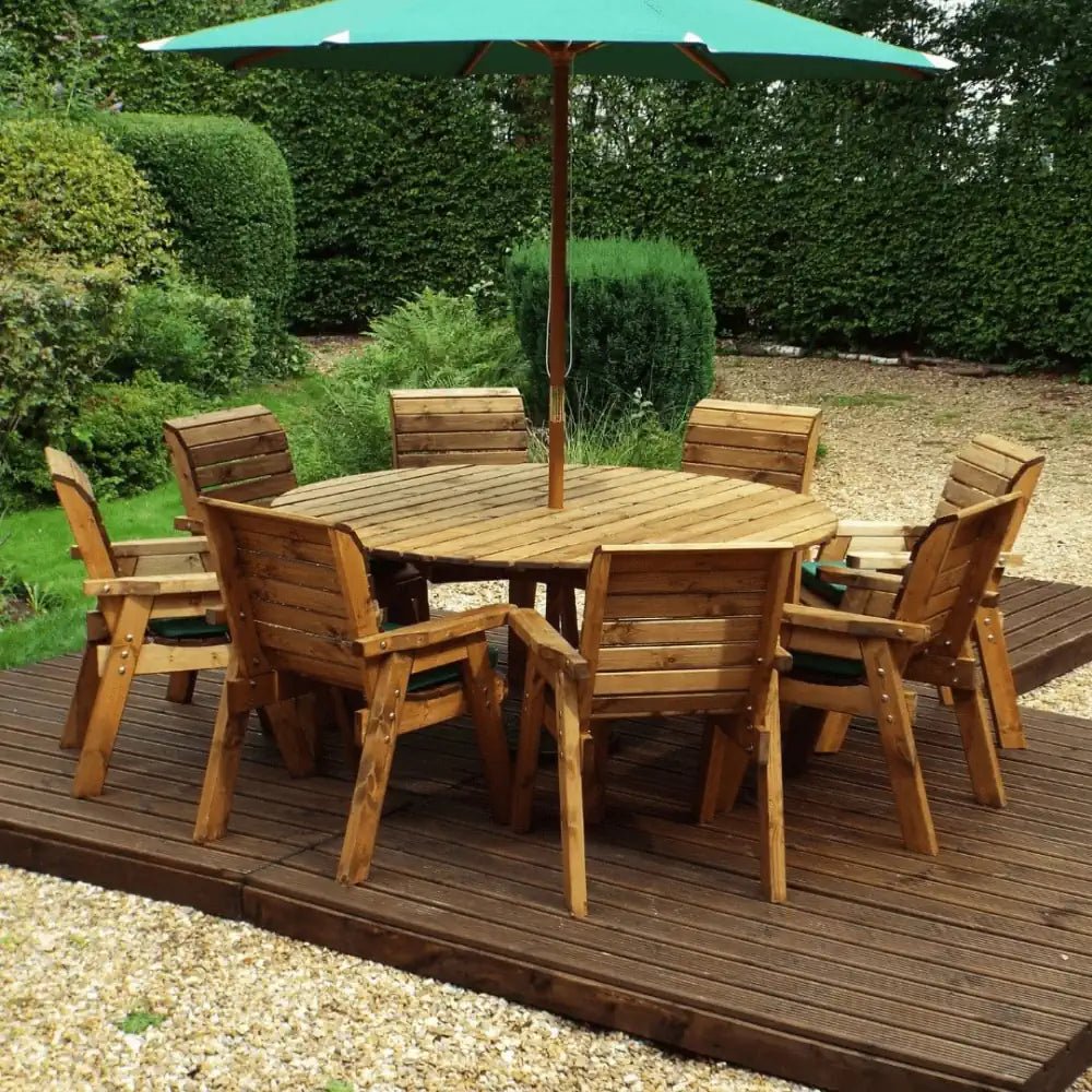 Gather your loved ones for memorable meals and conversation with this inviting patio table and chairs set, ideal for 8 guests.