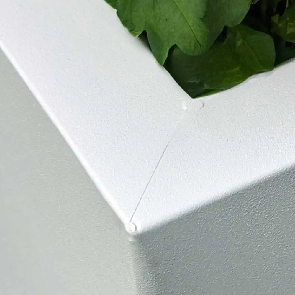 70cm Zinc Galvanised Matte White Tall Tapered Square Planter