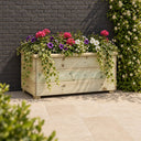 80cm Long Raised Redwood Garden Trough planted in a garden setting