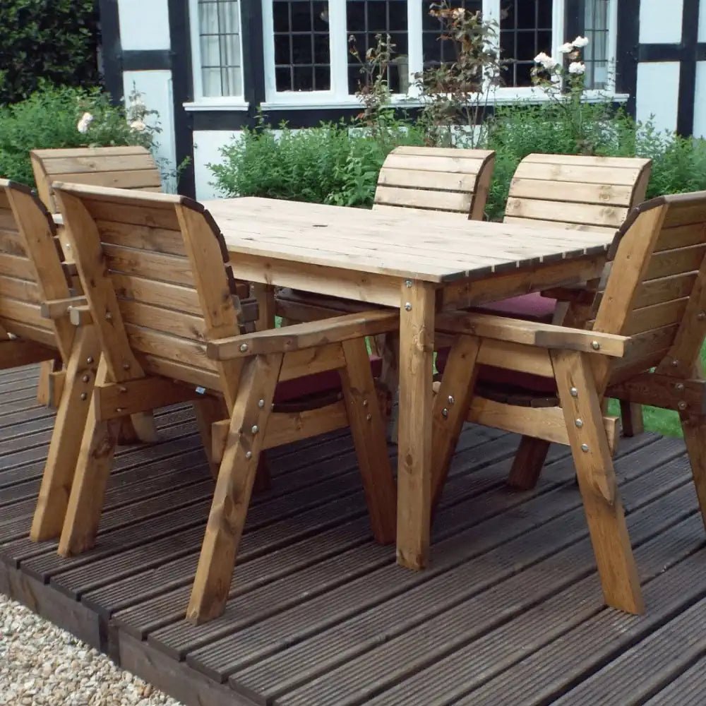 A beautiful and functional wooden garden furniture set