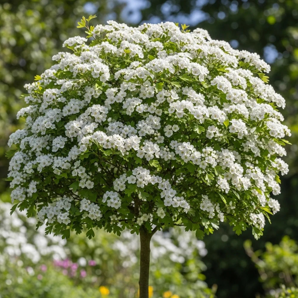 5ft Double White Hawthorn Tree | Crataegus laevigata 'Plena' | 9L Pot  | 2 Years Old