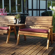 Outdoor garden seating on Woven WOod