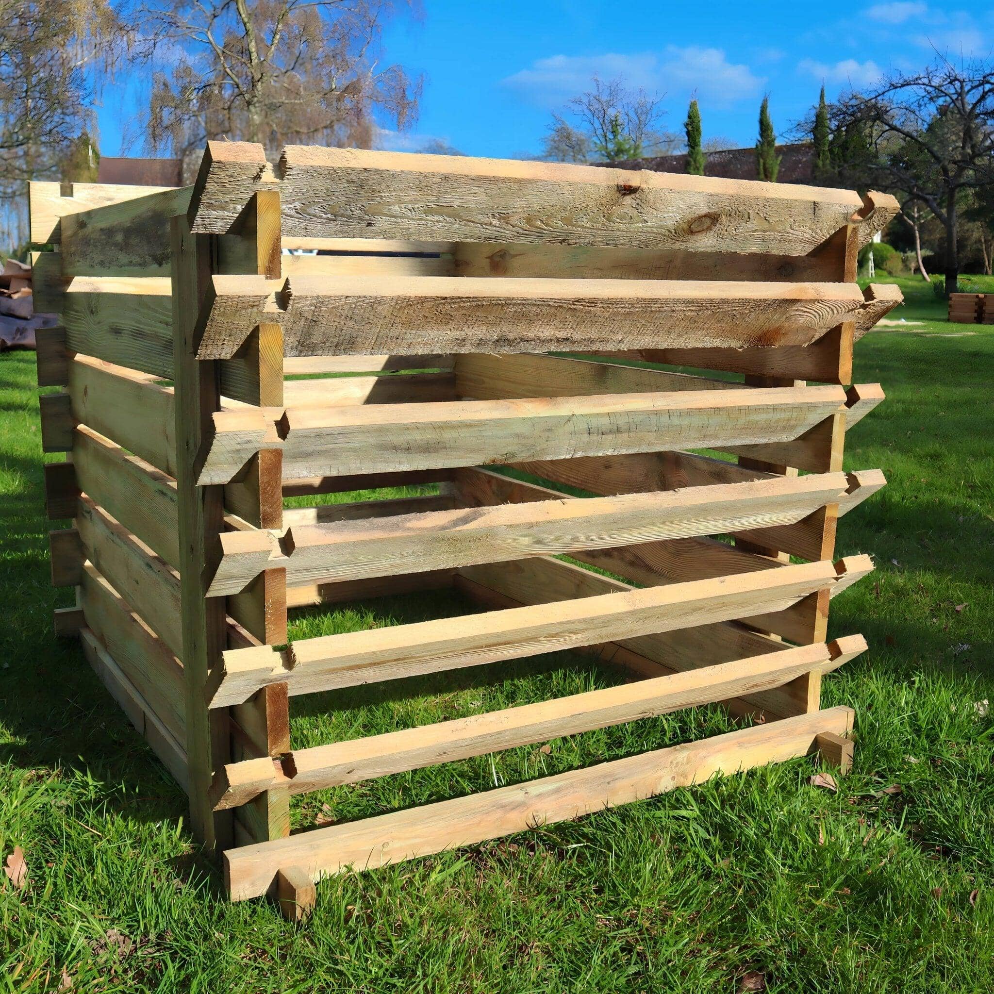 premium and durable compost bins sold by Woven Wood