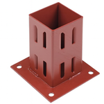 Red metal bracket on a white background