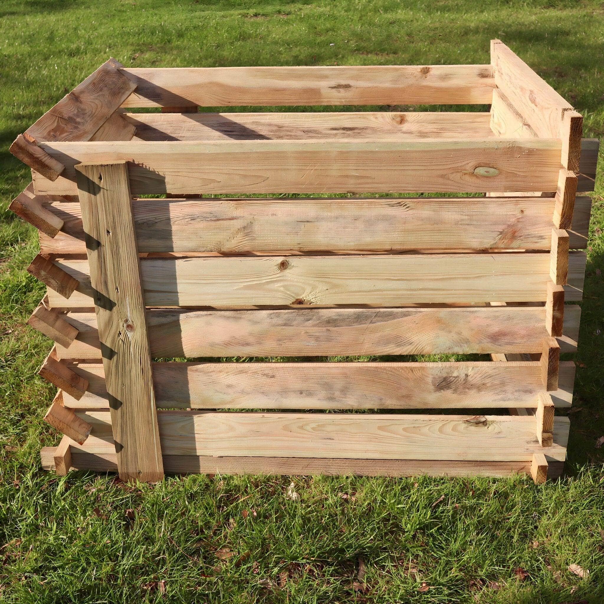 449 litre pressure treated woven wood compost bins