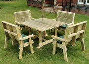Eight Seater Square Ergo Table with 4 Two-Seater Benches