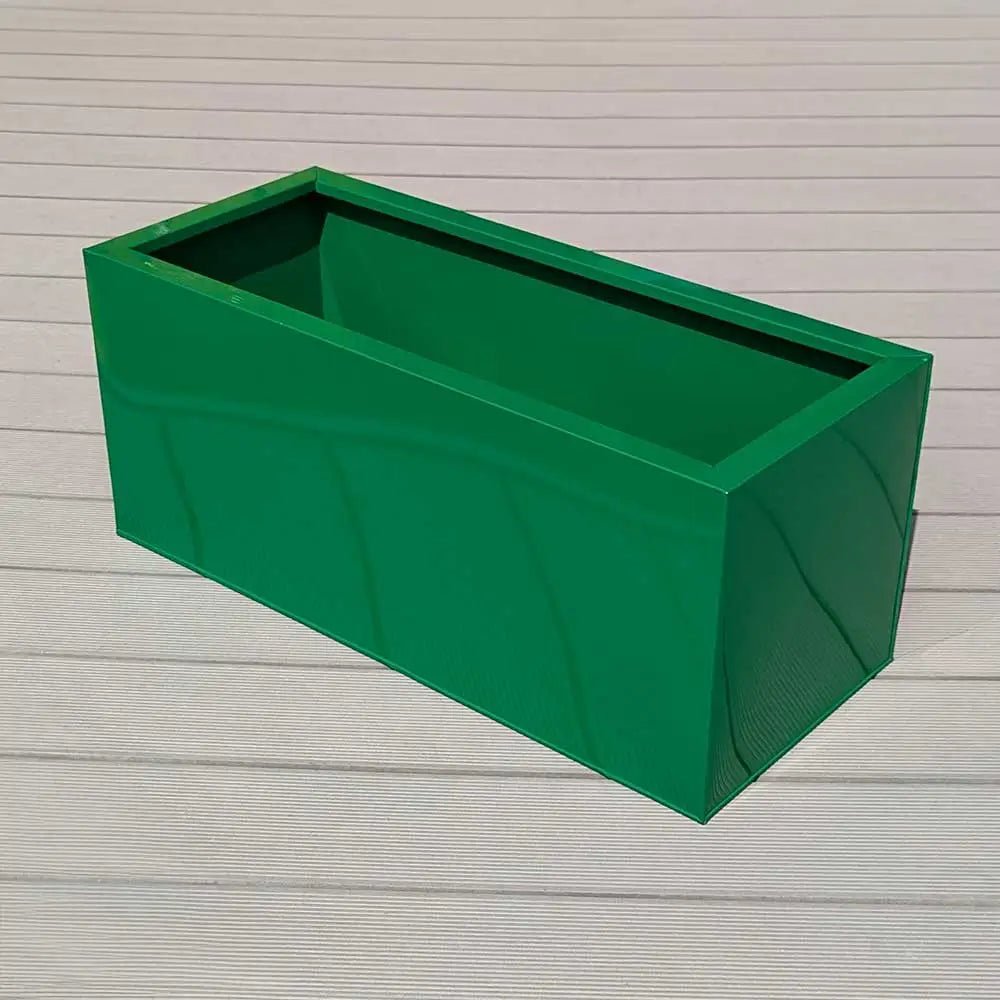 75cm Zinc Galvanised Green Trough Planter