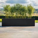 Flatpacked zinc galvanised trough planter, matte black, 200 hero