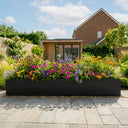 Flatpacked zinc galvanised trough planter, matte black, 300 hero
