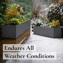 Flatpacked zinc galvanised trough planter, matte grey, all weather