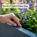Flatpacked zinc galvanised trough planter, matte grey, powder coated