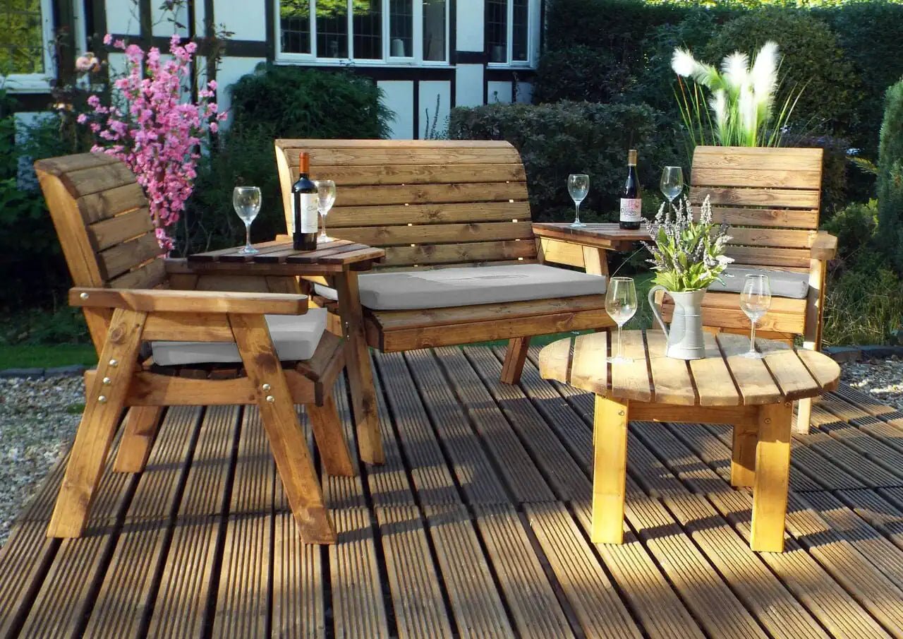 Grey Cushions Outdoor Dining Set by Woven Wood