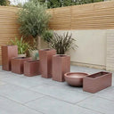 80cm Long Zinc Galvanised Brushed Rose Gold Finish 60cm Tall Trough Planter