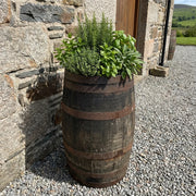 45cm Rustic Full Oak Barrel Planter