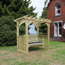 fully natural two seater wooden garden swing Woven Wood