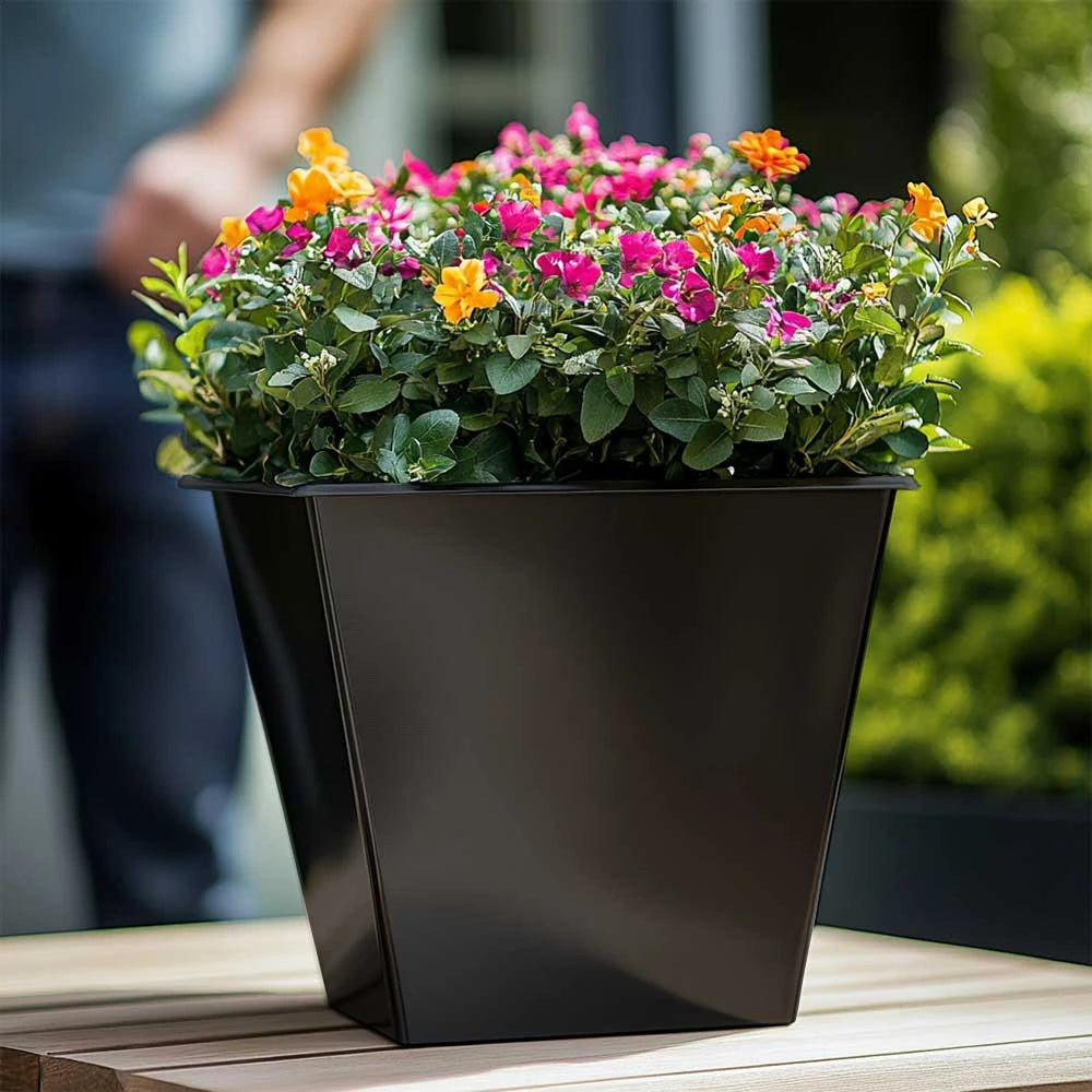 40cm Zinc Galvanised Polished Black Insert