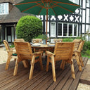 Enjoy countless outdoor meals and gatherings with this versatile patio table and chairs set, designed for comfortable seating for 8.