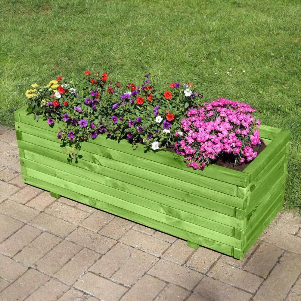 Classic wooden planters blending seamlessly with nature's palette.