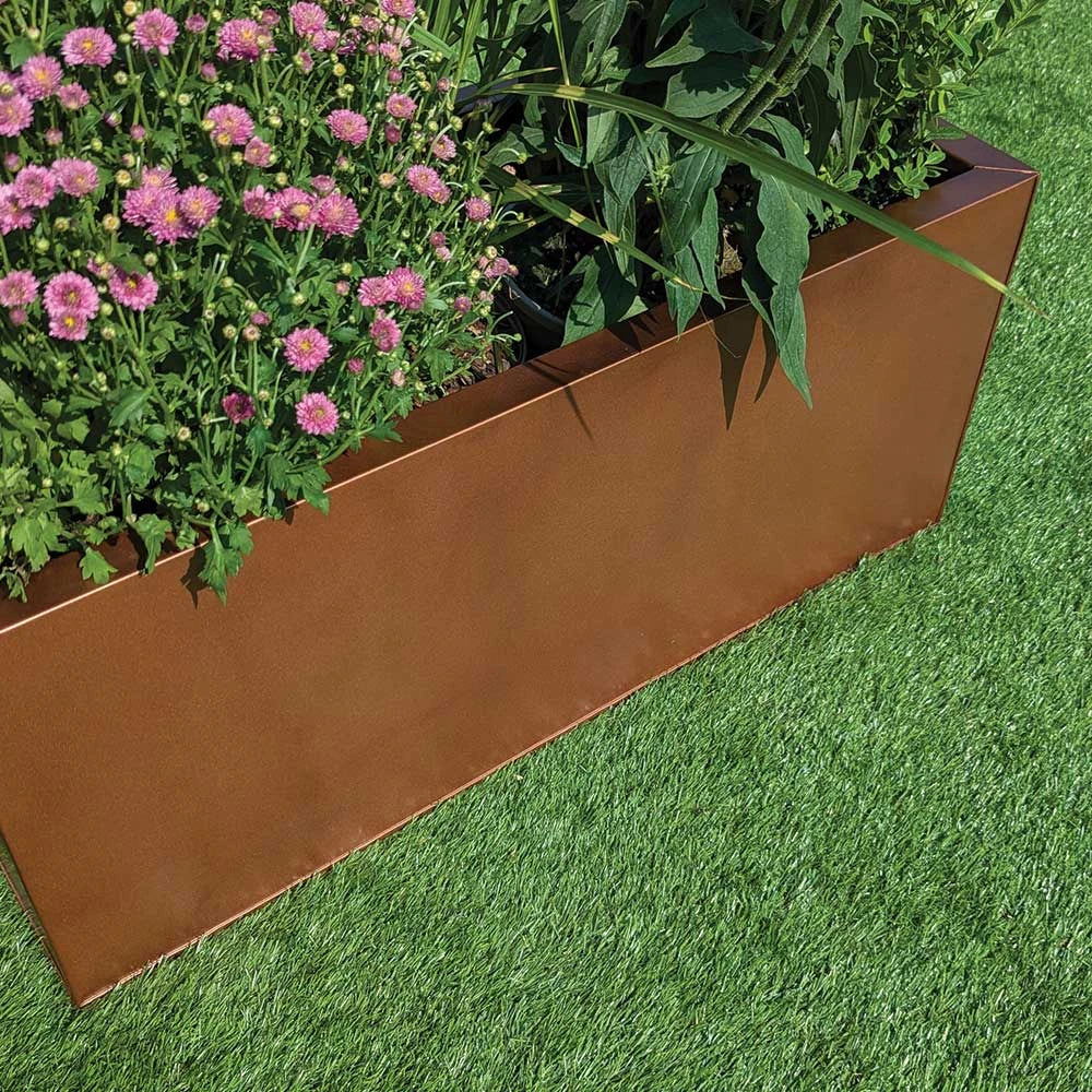 120cm Zinc Galvanised Copper Trough Planter