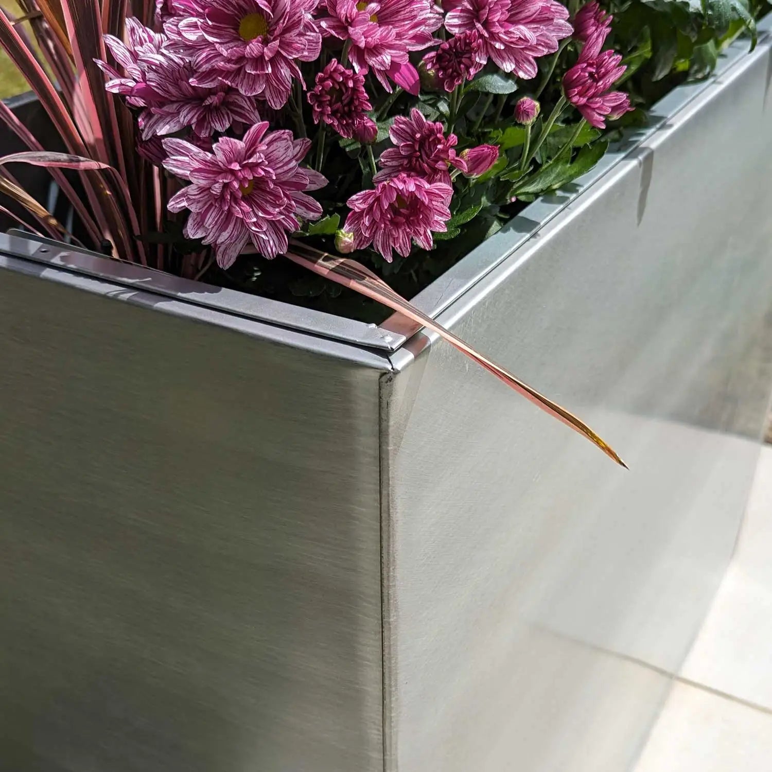 100cm Long Zinc Silver Galvanised 80cm Tall Trough Planter