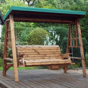 Outdoor Swing Seat in an Arbour Woven WOod