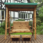 Unwind in the fresh air on this charming two-seater swing, perfect for couples or friends.