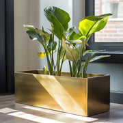 100cm Zinc Galvanised Gold Trough Planter