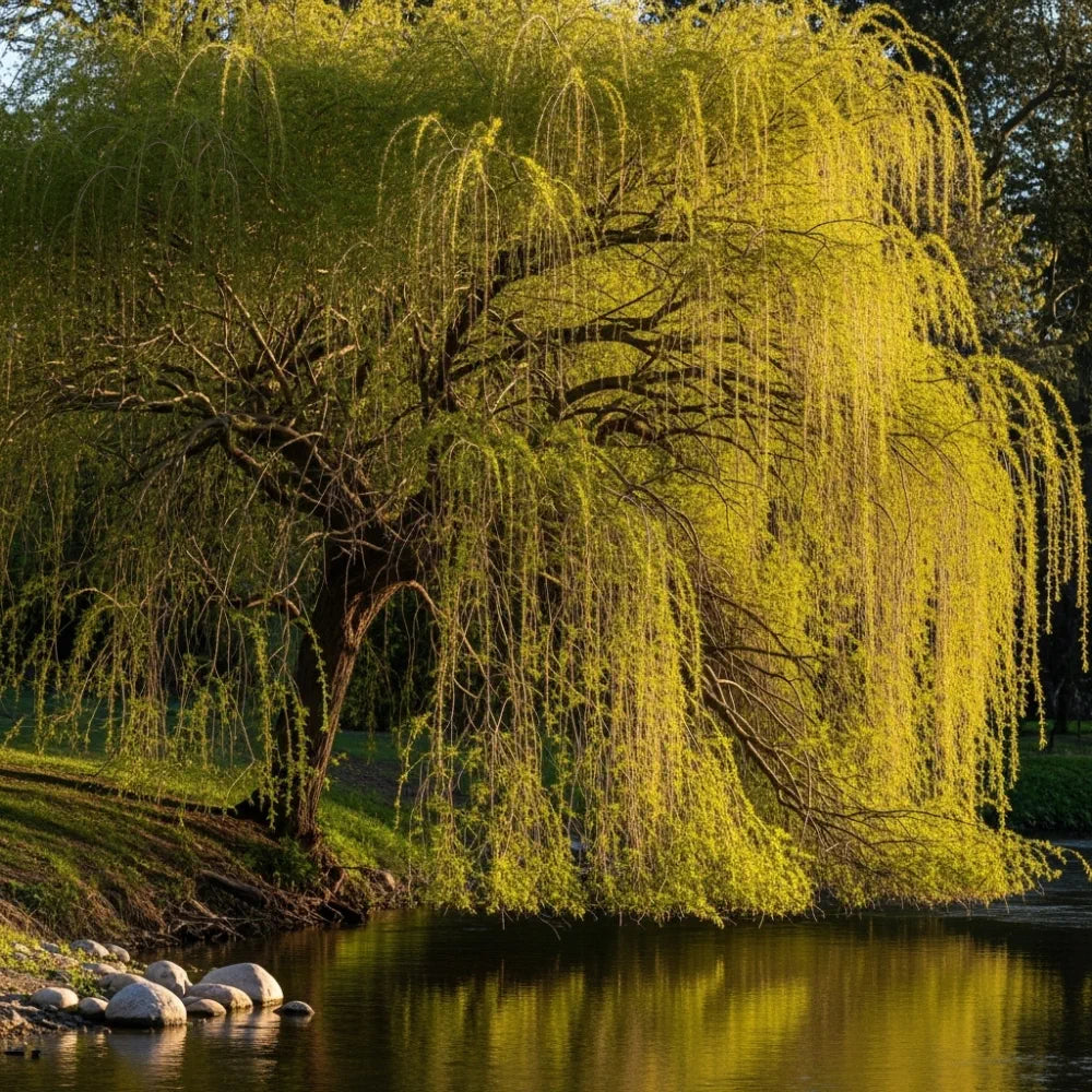5ft Golden Weeping Willow Tree | Salix Chrysocoma | 9L Pot | 2 Years Old