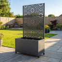 Zinc Galvanised Metal Trellis Planter with Wheels