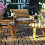 Outdoor Garden Dining Set with Grey Scatter Cushions by WOven WOod