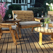 Outdoor Garden Dining Set with Grey Scatter Cushions by WOven WOod