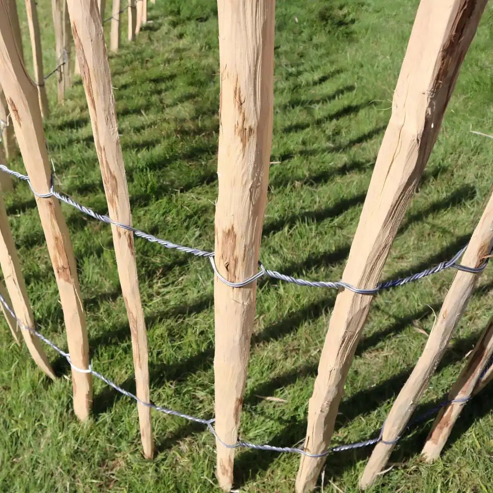 Chestnut Heavy Duty Paling Fence Roll with Steel Wire – Woven Wood
