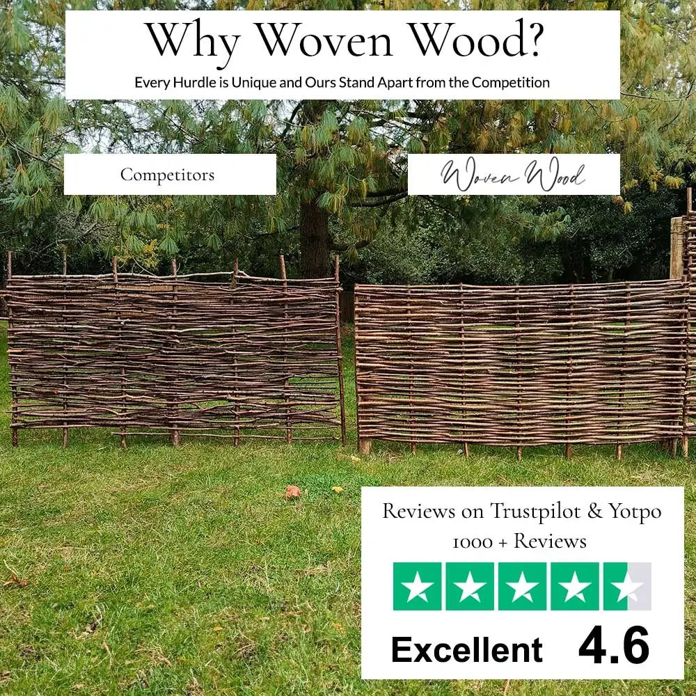 Capped Hazel Hurdle Fence Panel Premium Weave