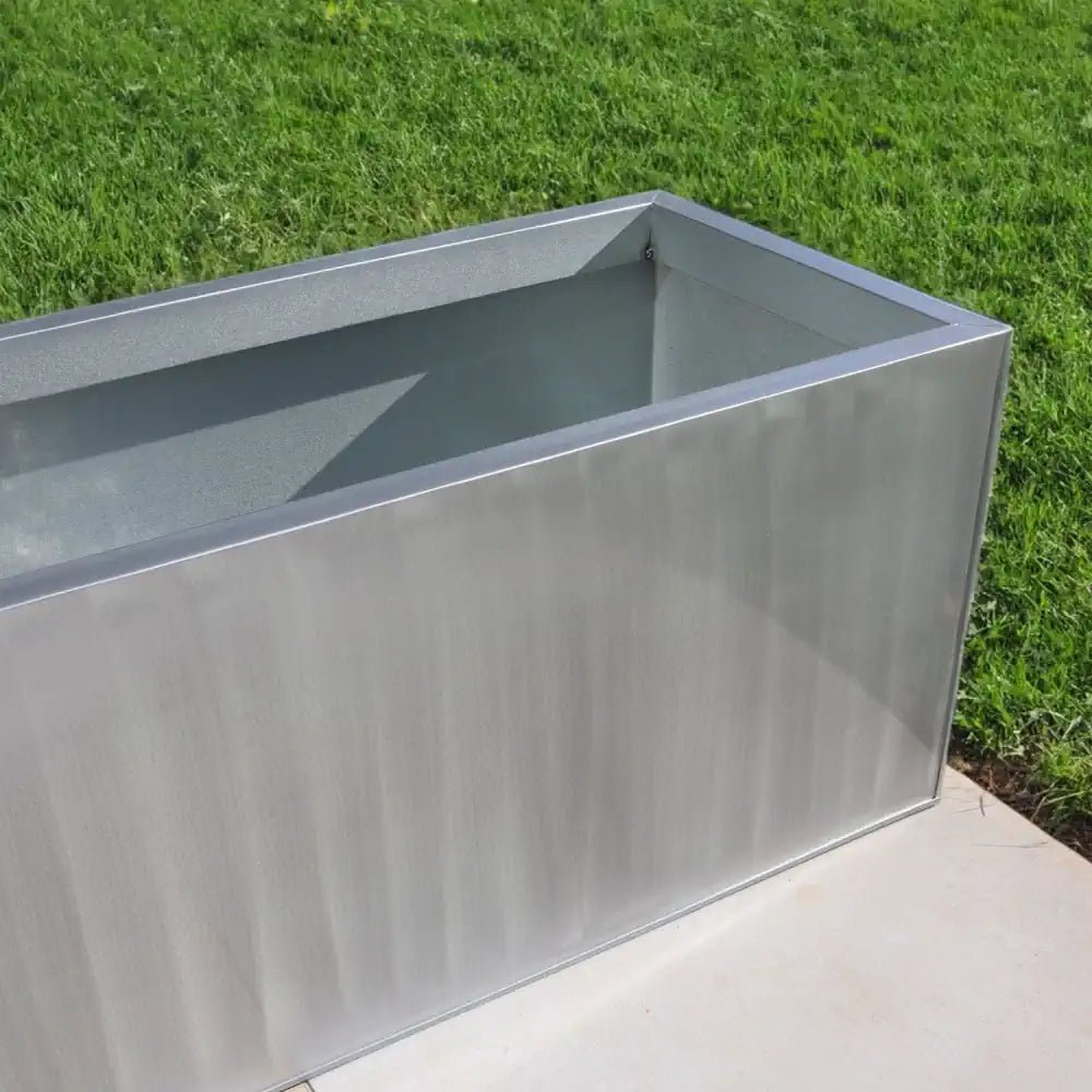 Aluzinc Brushed Silver Trough Planters