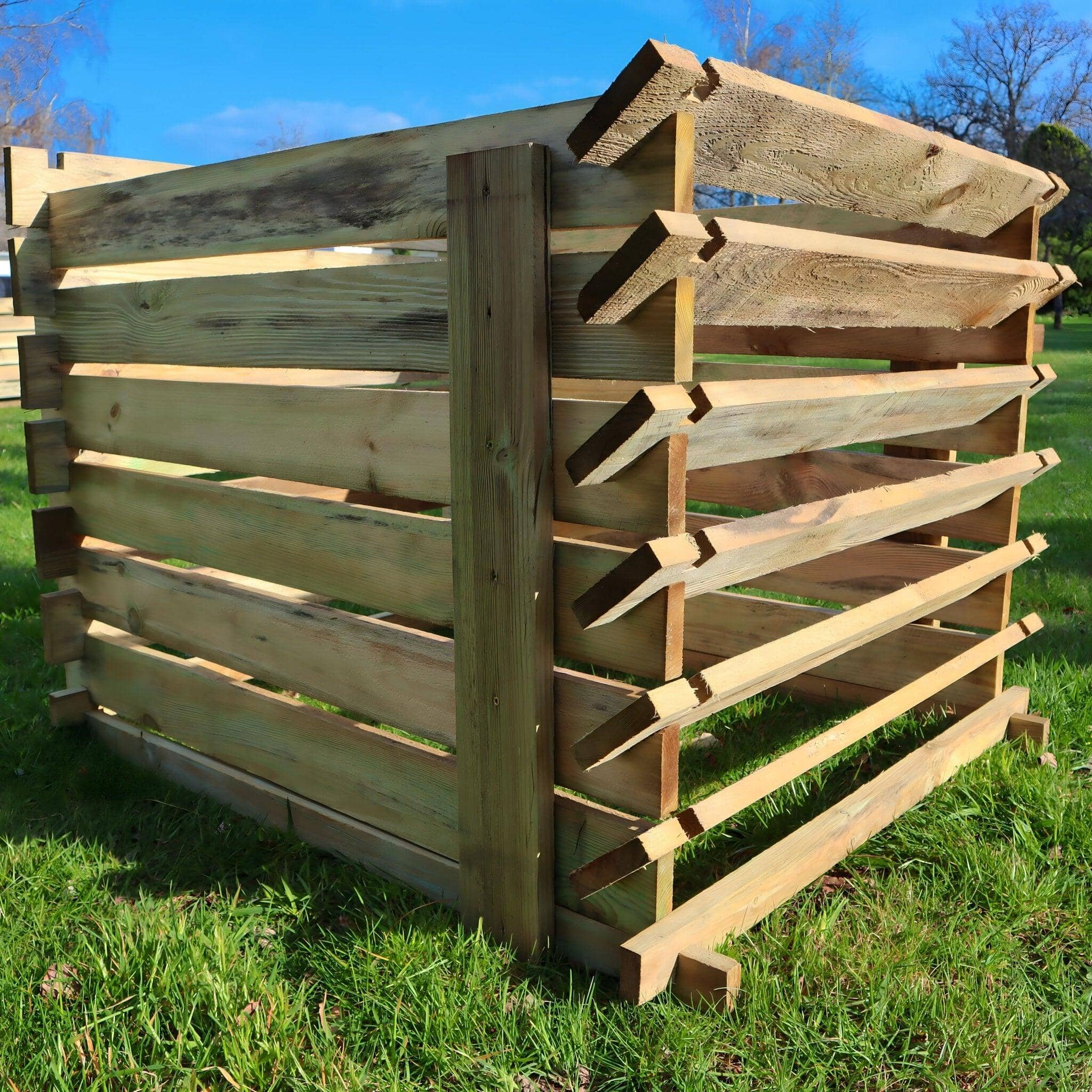 wooden compost bin composting bins 700 litre premium compost woven wood