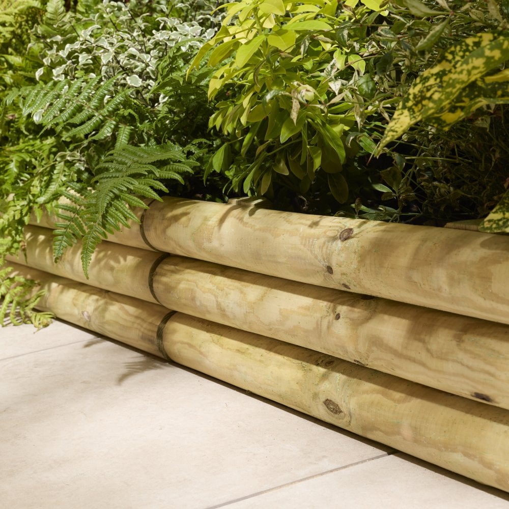 Horizontal Log Edging – Woven Wood