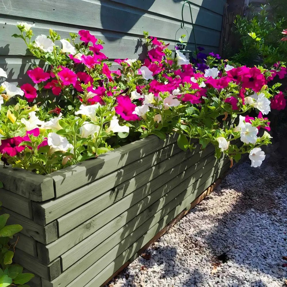 Lightweight trough planters are easy to move and arrange in your garden for optimal sunlight.