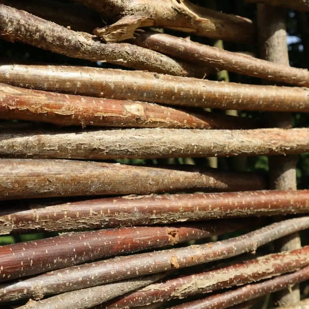 Premium hazel hurdle panels featuring expert craftsmanship and timeless appeal.