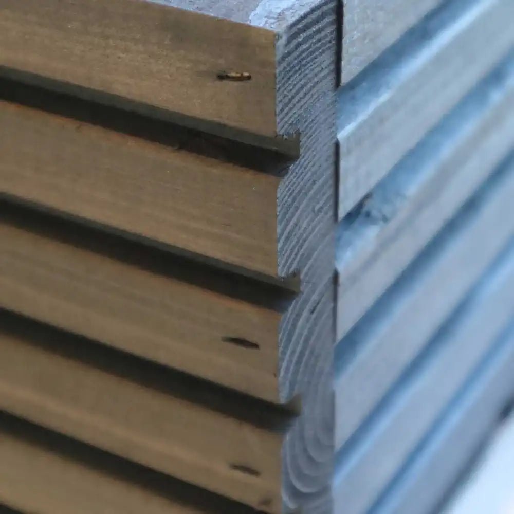 44cm Long Wooden Windowsill Planter - With Insert - Grey