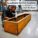 150cm Corten Steel Trough Planter with Feet - Pre-Rusted